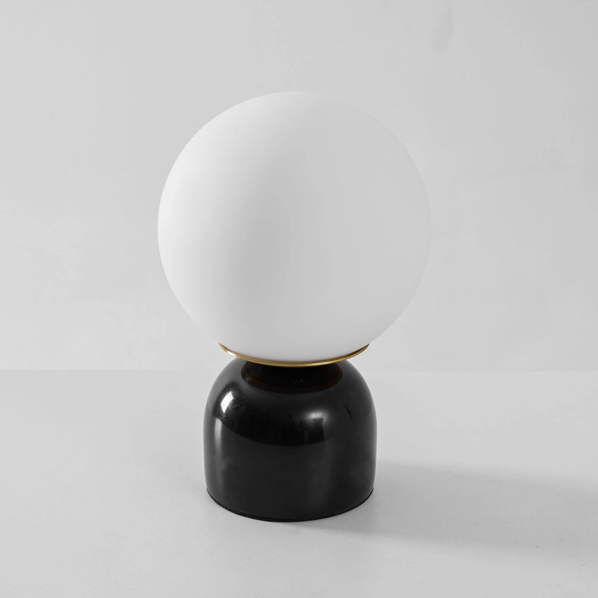 Modern Black Marble Globe Table Lamp Studio Product Shot