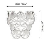 Modern Pearl Shell Art Glass Wall Sconce Line Art Dimension Diagram