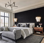 Modern Brass Pearl Shell Wall Sconce in Master Bedroom Interior
