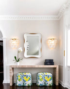 Modern Pearl Shell Art Glass Wall Sconce in Entrance Hallway
