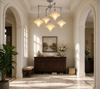 Modern Diamond Art Glass Chandelier in Grand Foyer