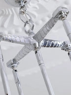 Close Up View of Silver Metal Frame and Chain Connection Structure