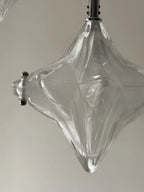 Close Up View of Diamond Art Glass Shade and Light Pattern