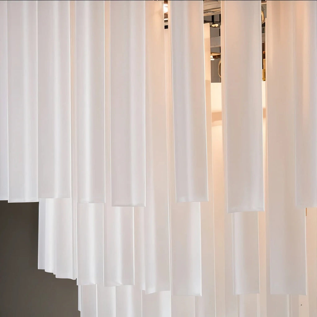 Close Up View of Multi-Tier Fluted Art Glass Tubes Texture and Details