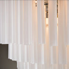 Close Up View of Multi-Tier Fluted Art Glass Tubes Texture and Details