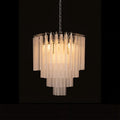 Frosted White Glass Rod Waterfall Chandelier