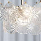 Close Up View of Illuminated Double-Tier Scale Art Glass Details
