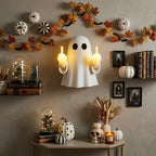 Funny Halloween Ghost Wall Sconce in Festive Living Room