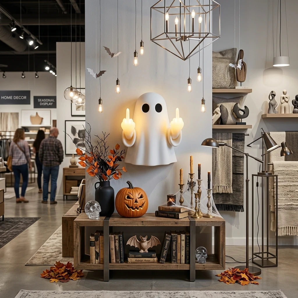 Funny Halloween Ghost Wall Sconce in Retail Store Display