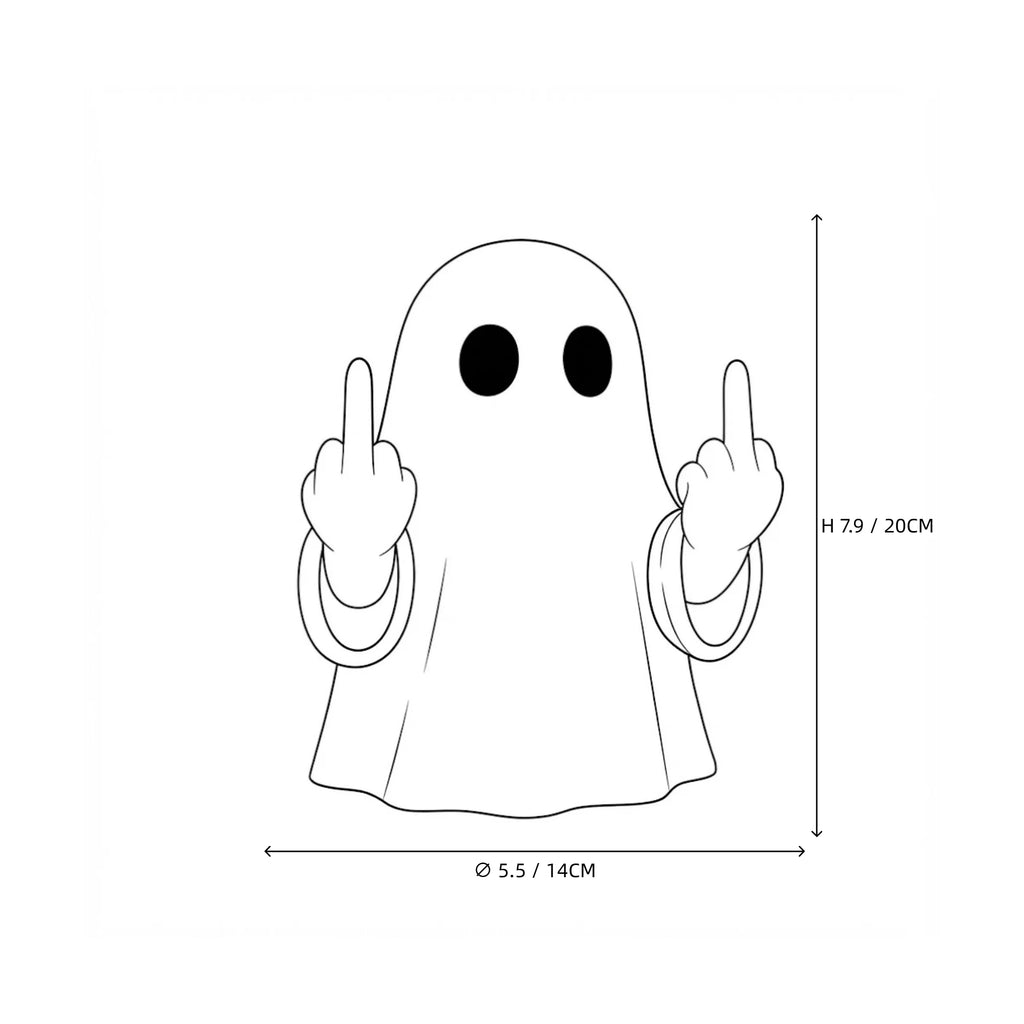 Funny Halloween Ghost Night Light Line Art Dimension Diagram