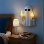 Funny Halloween Ghost Night Light on Bedroom Nightstand