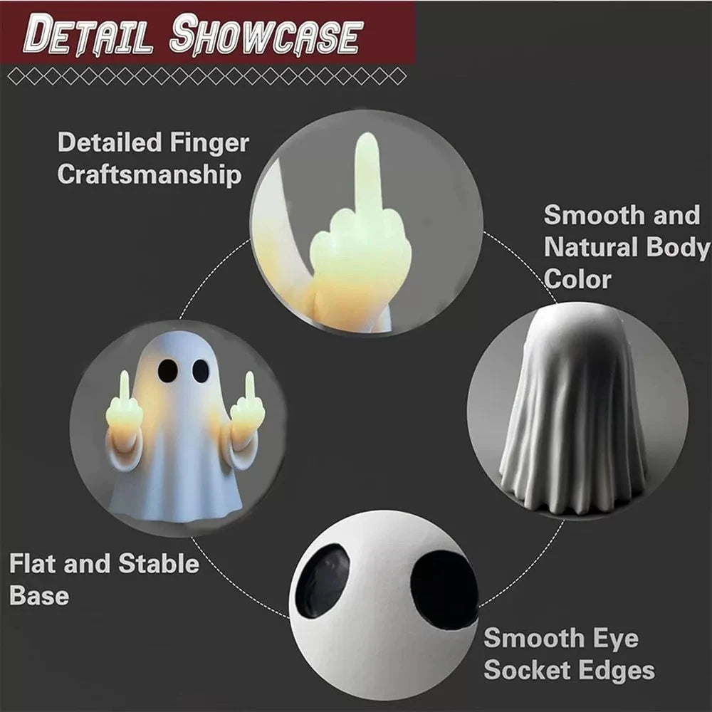 Detail Showcase of Funny Halloween Ghost Night Light Features and Craftsmanship