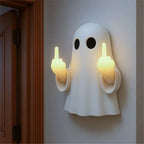Illuminated Funny Halloween Ghost Wall Sconce Studio Shot
