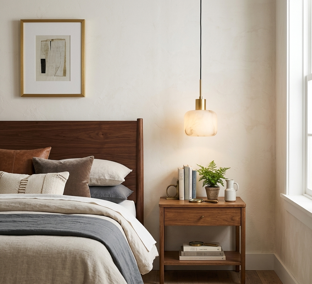 Halden Drum Alabaster Pendant Light