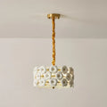 Illuminated Modern White Floral Art Glass Chandelier Studio Shot