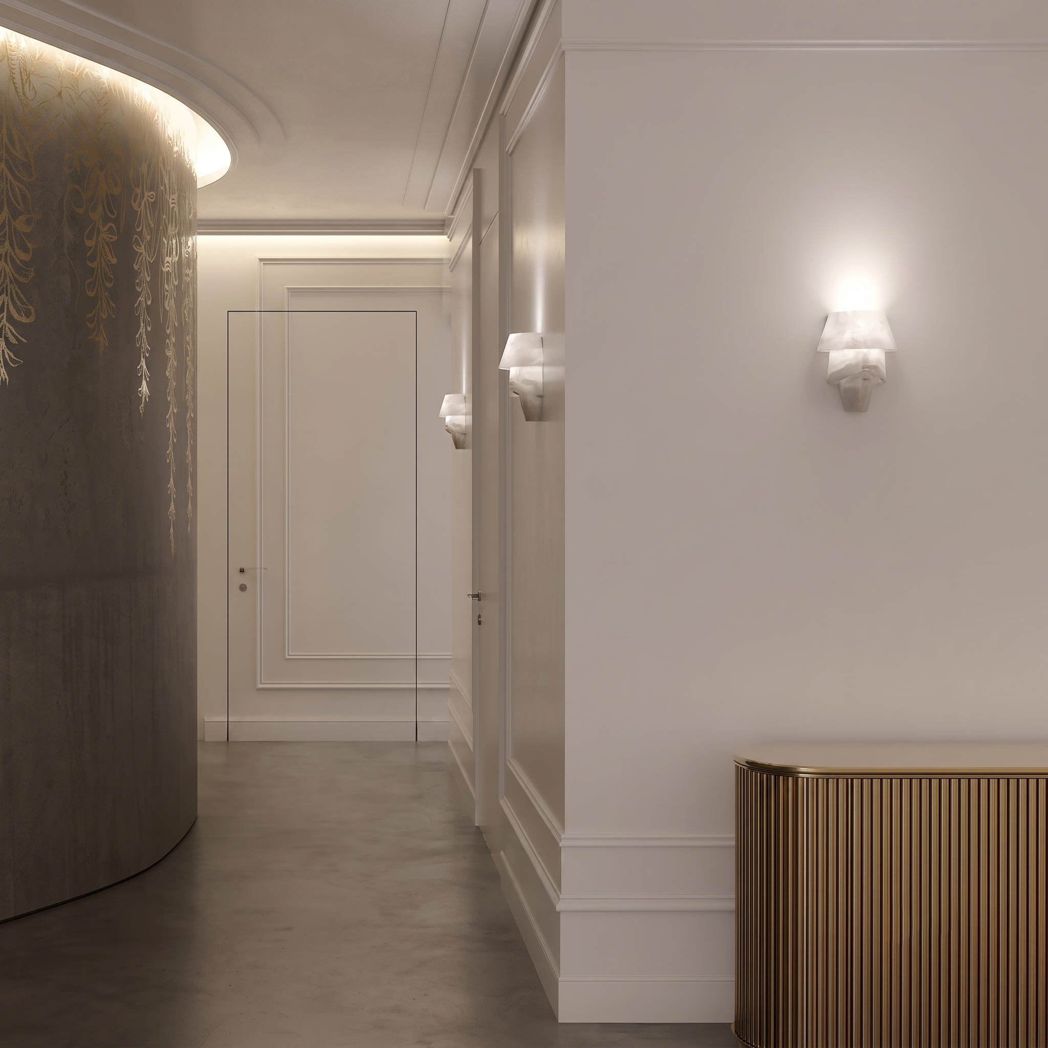 Laboratory Tiered Alabaster Sconce