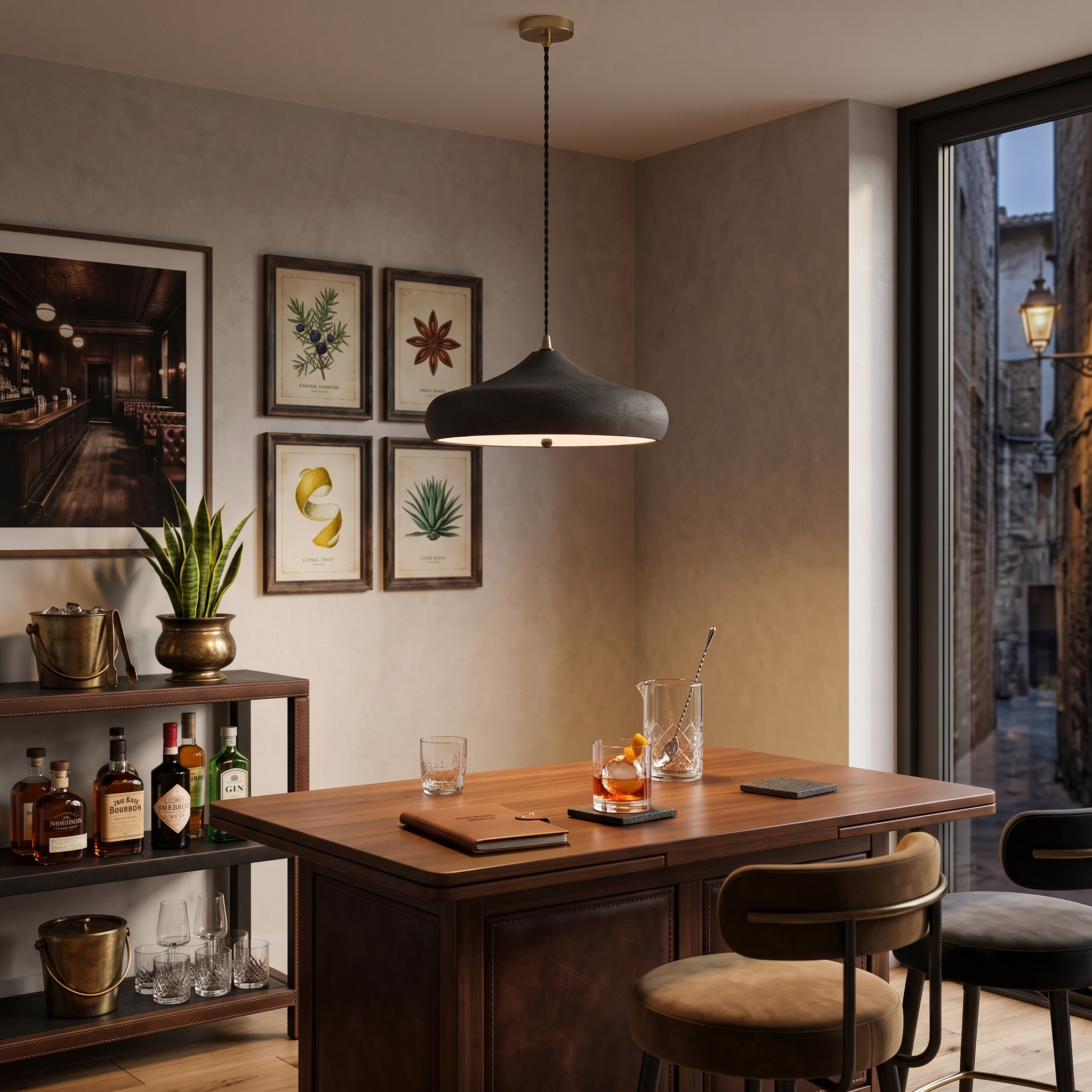 Matte Charcoal Pendant Light