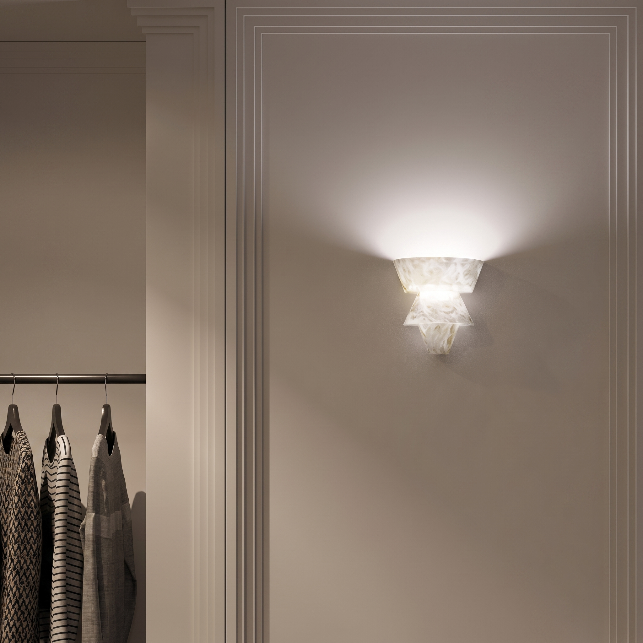 Laboratory Tiered Alabaster Sconce