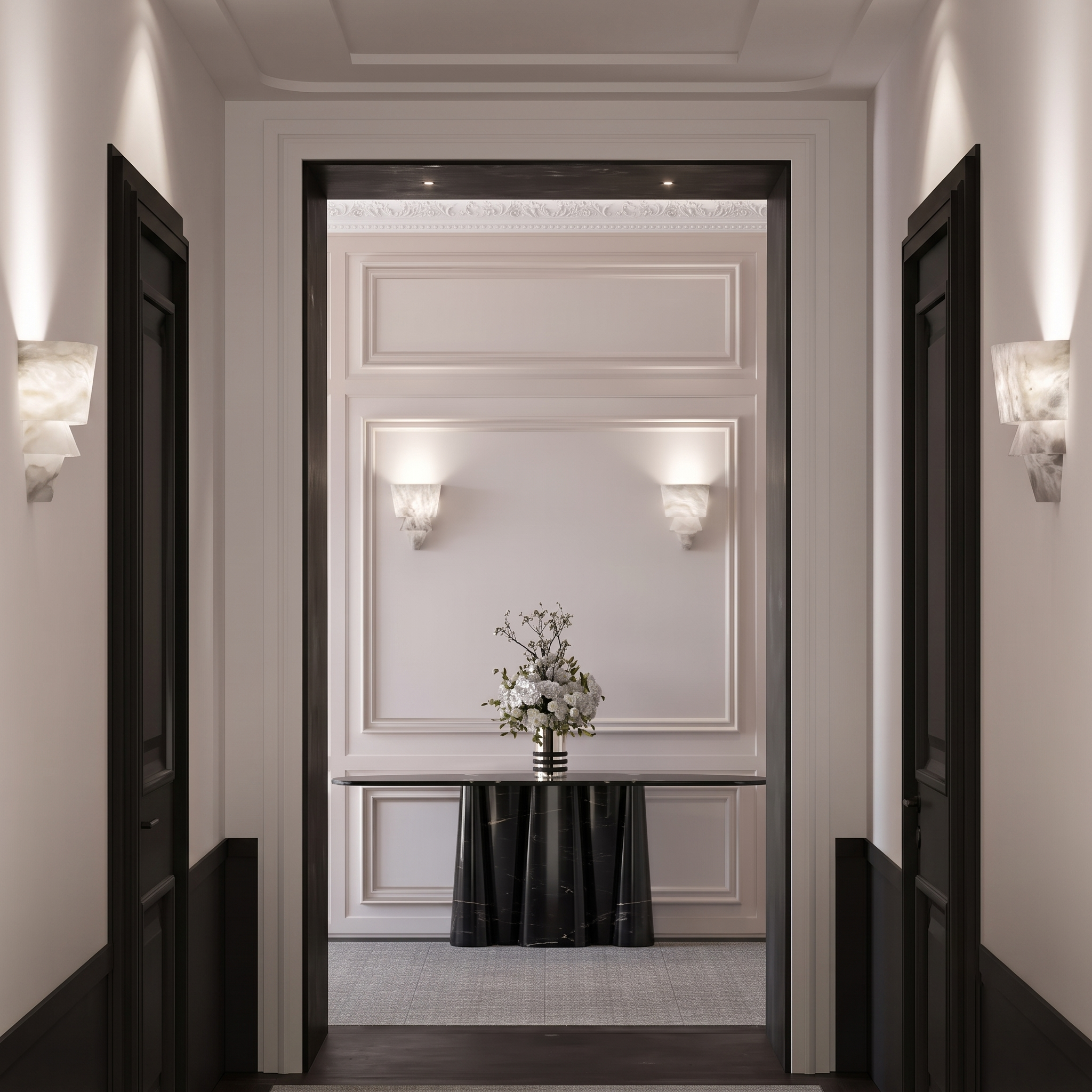 Laboratory Tiered Alabaster Sconce