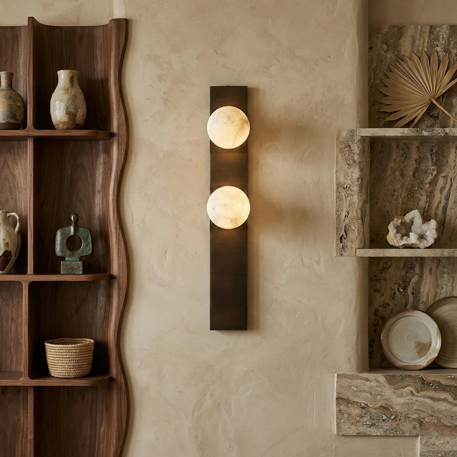 Geo Bar Alabaster Globe Wall Sconce