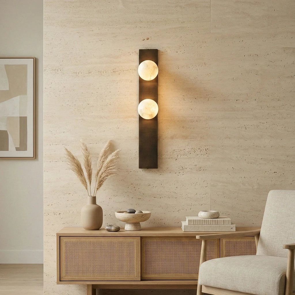 Geo Bar Alabaster Globe Wall Sconce