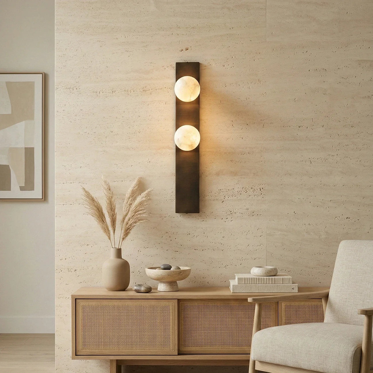 Geo Bar Alabaster Globe Wall Sconce