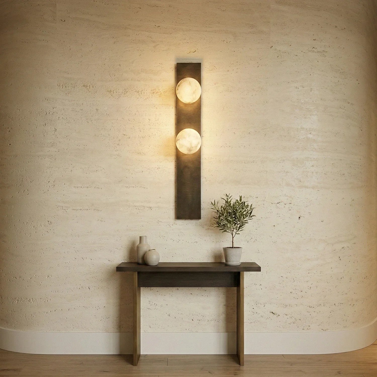 Geo Bar Alabaster Globe Wall Sconce