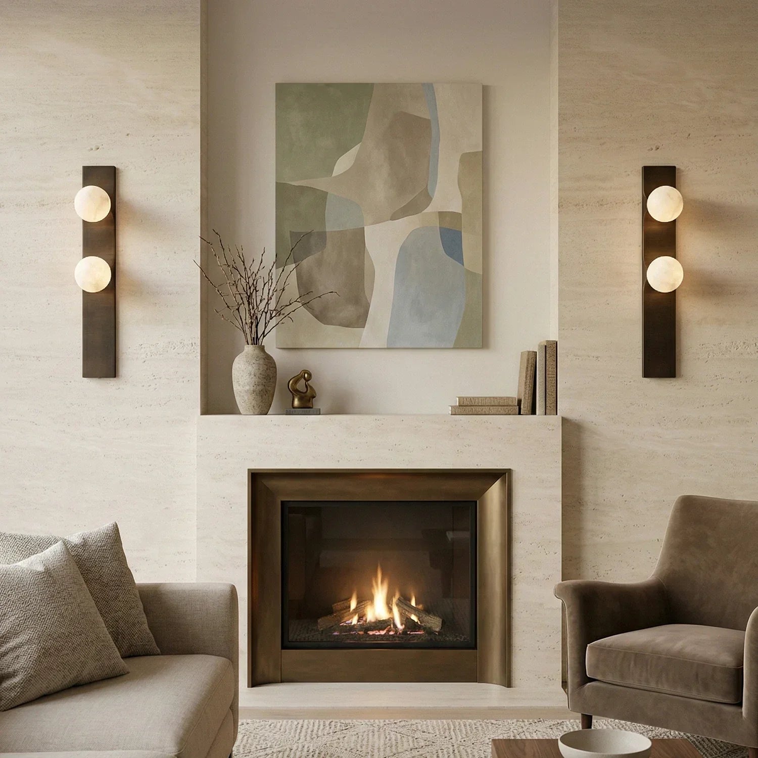 Geo Bar Alabaster Globe Wall Sconce