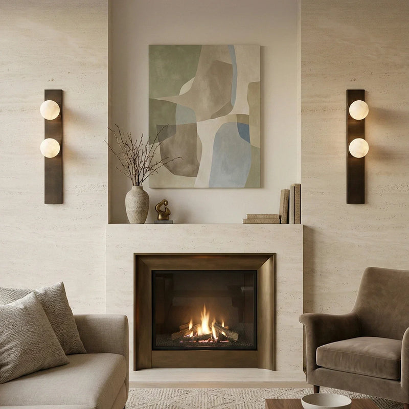 Geo Bar Alabaster Globe Wall Sconce