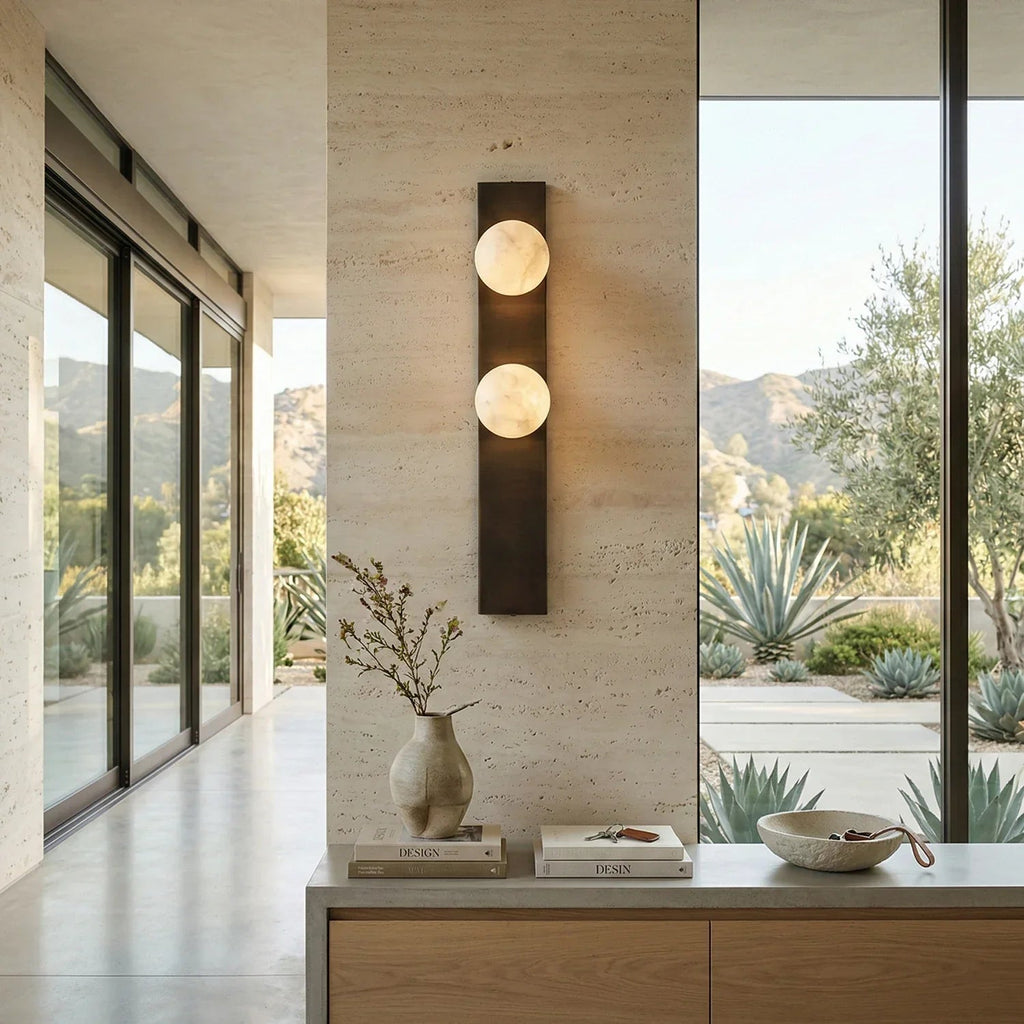 Geo Bar Alabaster Globe Wall Sconce