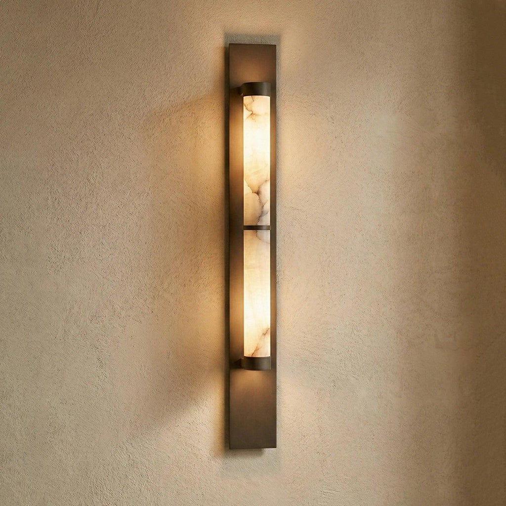Geo Columnar Linear Alabaster Wall Sconce
