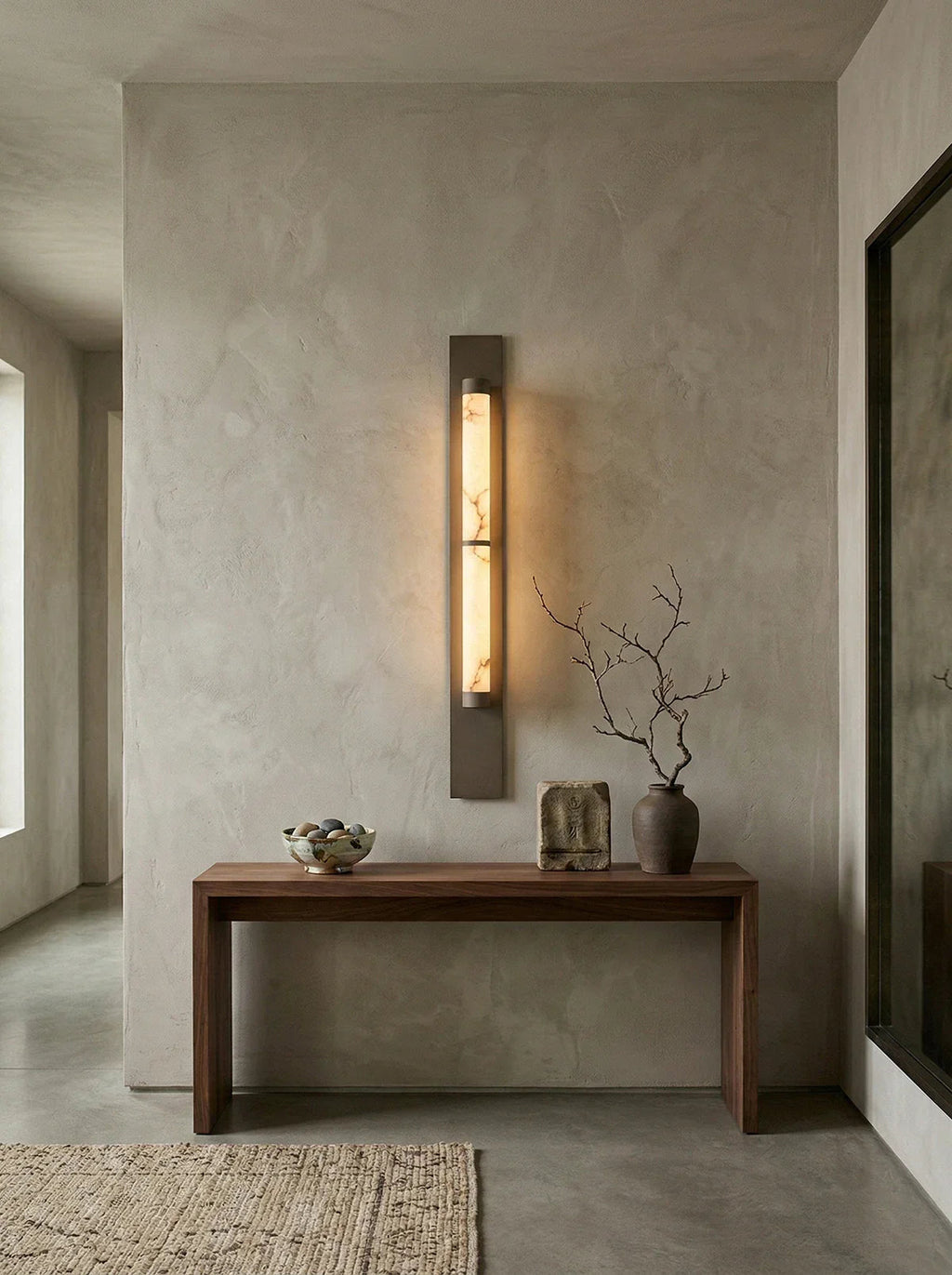 Geo Columnar Linear Alabaster Wall Sconce