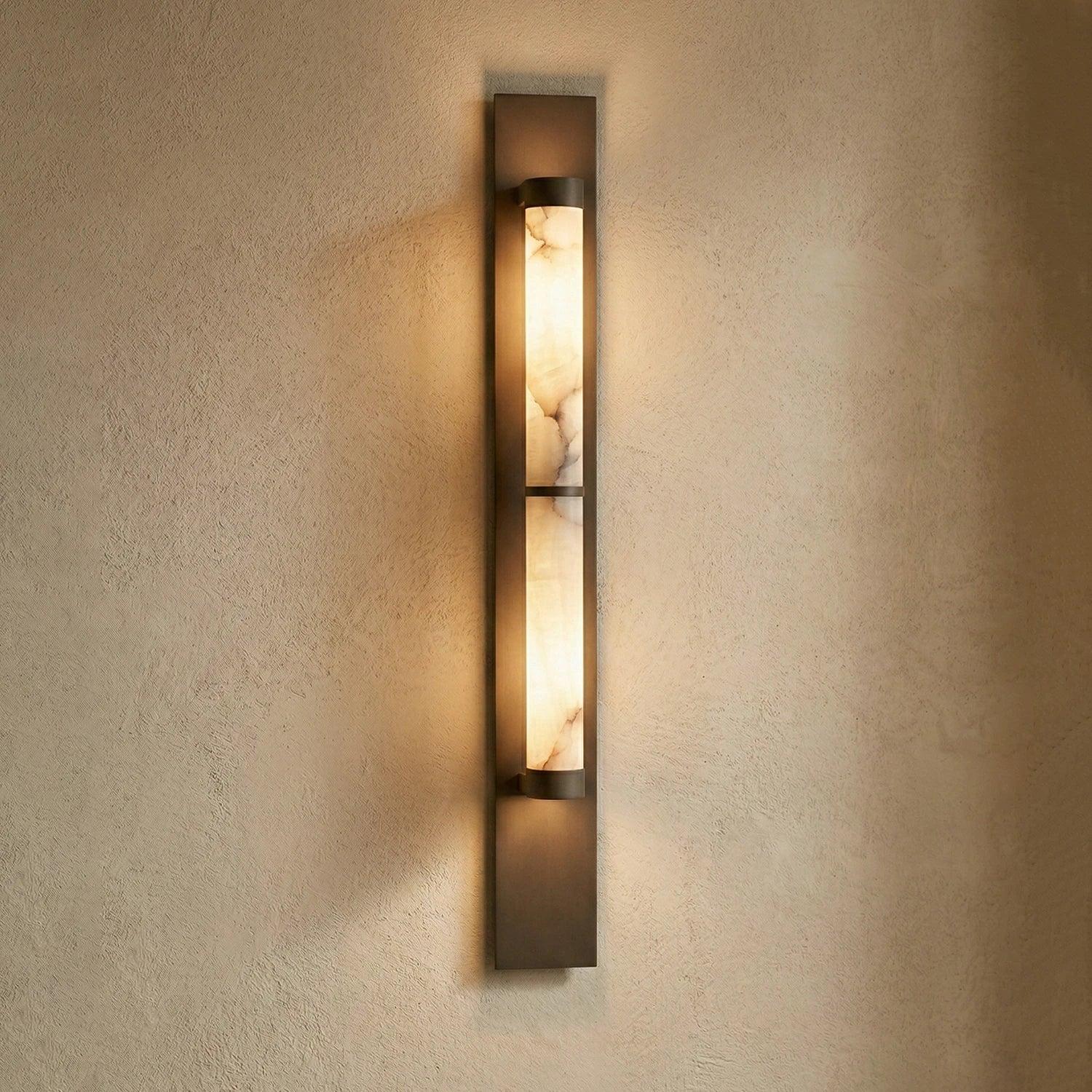 Geo Columnar Linear Alabaster Wall Sconce