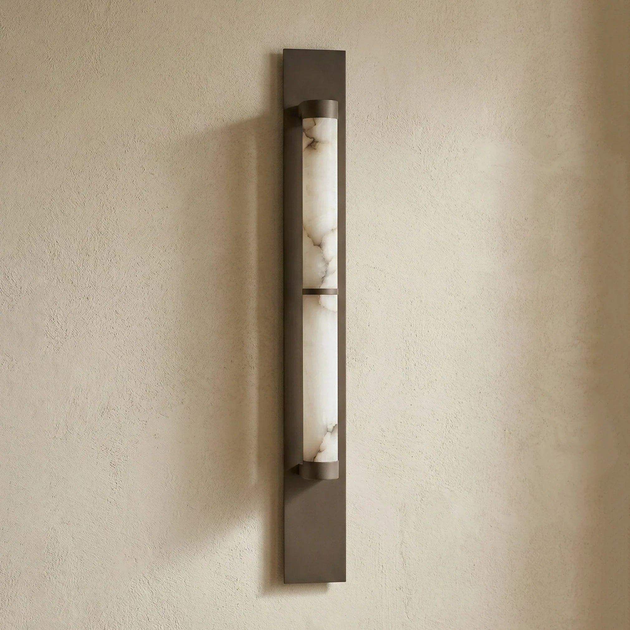 Geo Columnar Linear Alabaster Wall Sconce