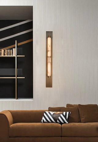 Geo Columnar Linear Alabaster Wall Sconce