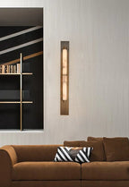 Geo Columnar Linear Alabaster Wall Sconce