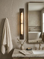 Geo Columnar Linear Alabaster Wall Sconce