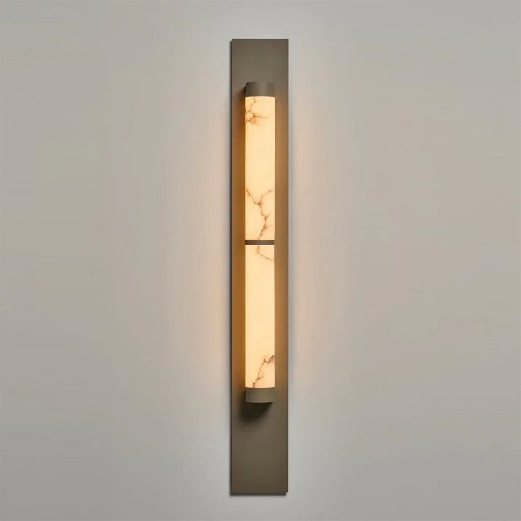 Geo Columnar Linear Alabaster Wall Sconce