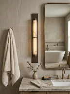 Geo Columnar Linear Alabaster Wall Sconce