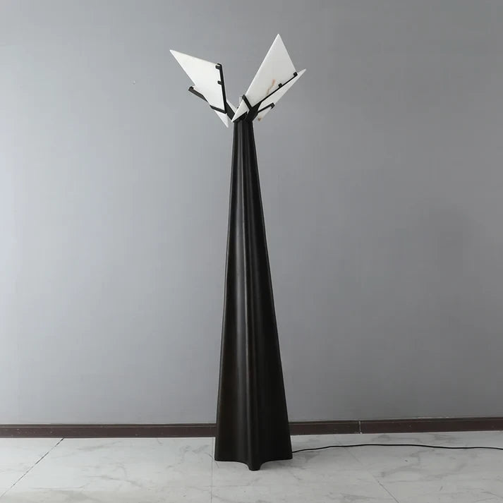 Modern Geometric Alabaster Floor Lamp Studio Product Shot
