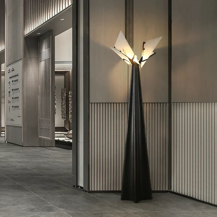 Modern Sculptural Alabaster Floor Lamp Studio Display