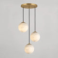 3 Light Alabaster Globe Pendant Light Studio Display