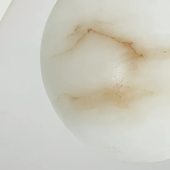 Close Up View of Natural Alabaster Stone Grain and Veins