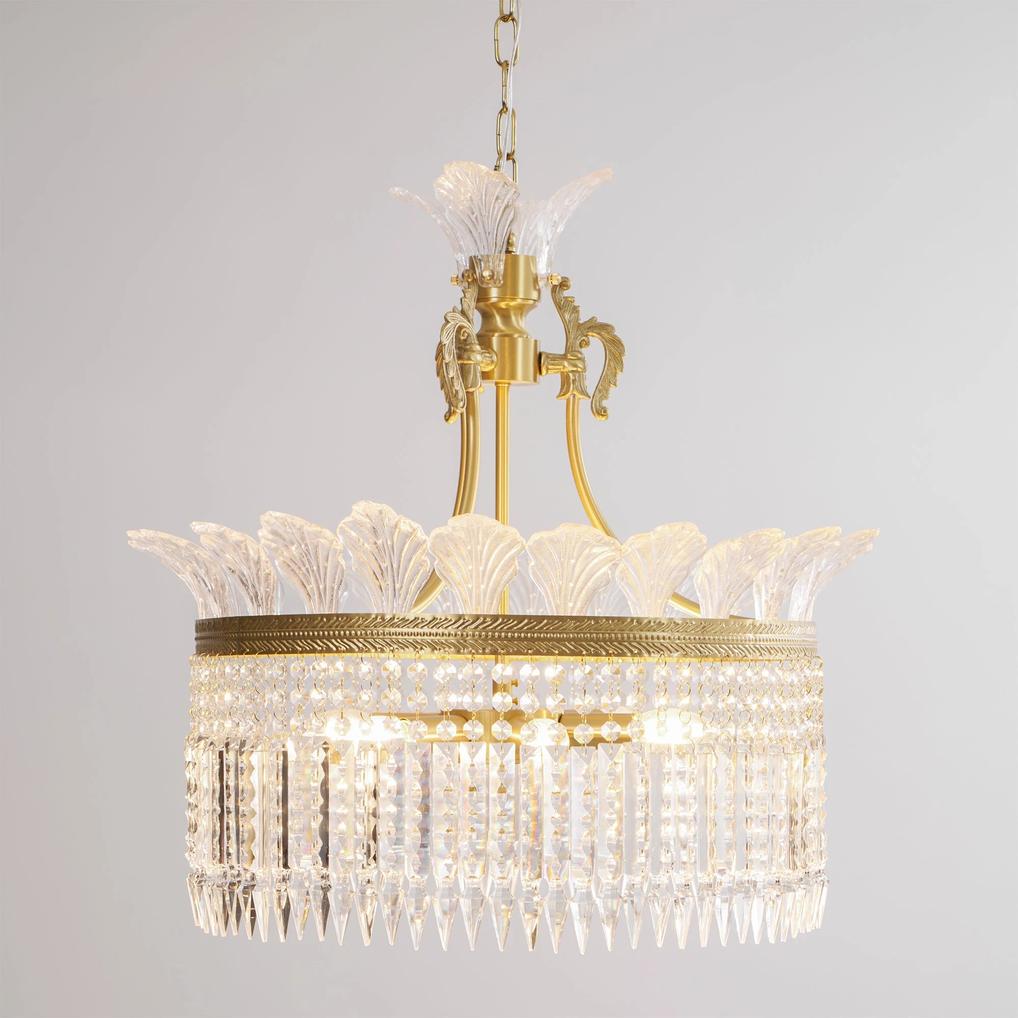 Gilded Filigree Crystal Chandelier