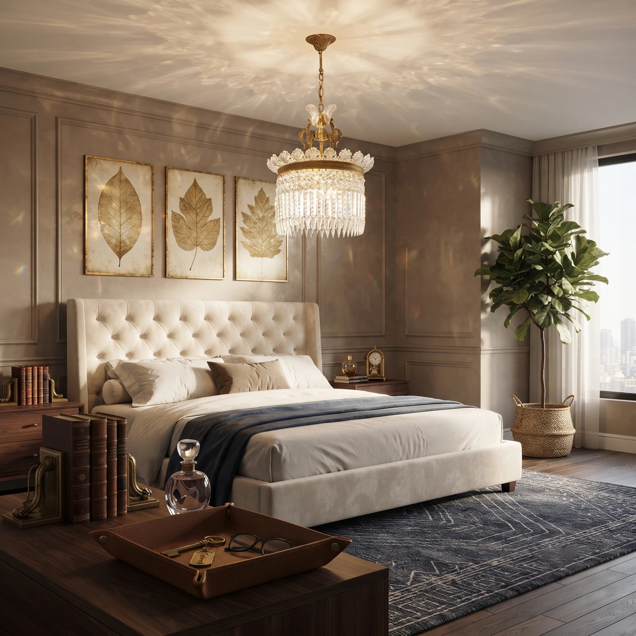Gilded Filigree Crystal Chandelier