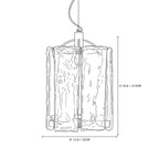Modern Crystal Block Art Glass Pendant Light Line Art Dimension Diagram