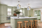 Modern Crystal Block Art Glass Pendant Lights Over Kitchen Island