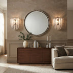 Modern Crystal Strip Wall Sconce in Contemporary Living Room