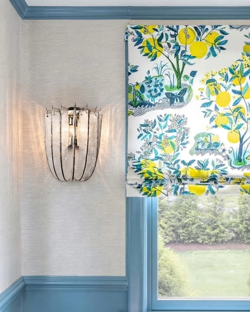 Modern Vertical Crystal Strip Wall Sconce Near Window Light