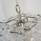 Close Up View of Silver Canopy and Chain Mounting for Glass Pendant
